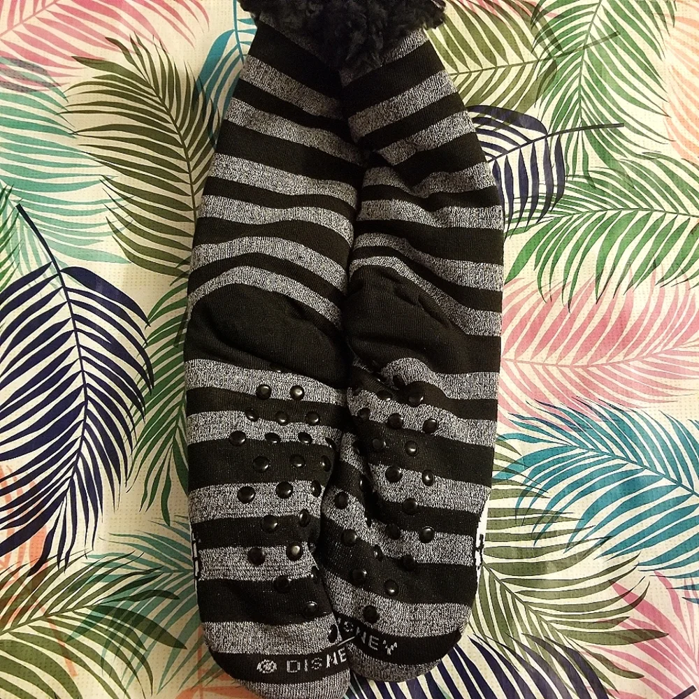 Disney Nightmare Before Christmas Jack Skellington Fuzzy Babba Slipper Socks NWT
